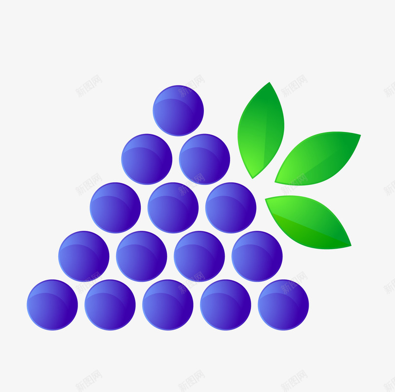 三角形葡萄logo图标png_新图网 https://ixintu.com 三角形葡萄logo 具有稳定性 深蓝色葡萄logo 葡萄logo