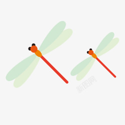 两只卡通蜻蜓装饰素材