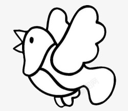 白花小鸟装饰画手绘简笔画的小鸟图标高清图片