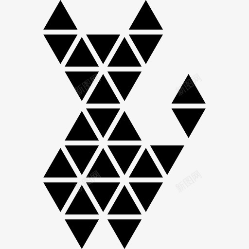 多边形的狗图标png_新图网 https://ixintu.com 三角形 动物 宠物 小三角形 形状 狗