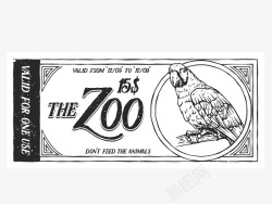 黑白美元动物园券高清图片