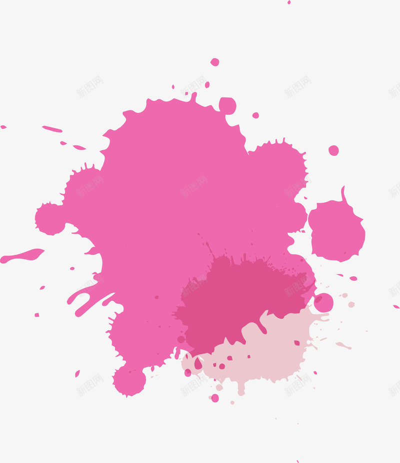 手绘粉色水彩png免抠素材_新图网 https://ixintu.com 创意 叠加 圆点 手绘 抽象 水彩 渐变 粉色