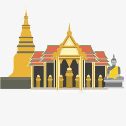 泰国建筑绘画矢量图素材