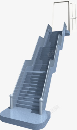 蓝色创意楼梯建筑素材