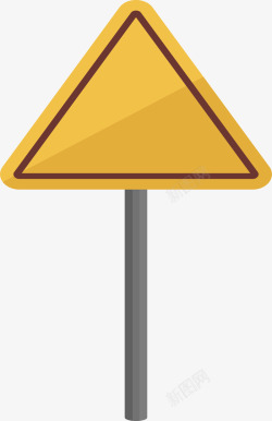黄色背景图标黄色三角路标高清图片
