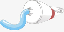 挤压牙膏白色挤压出蓝色牙膏的牙膏管卡通高清图片