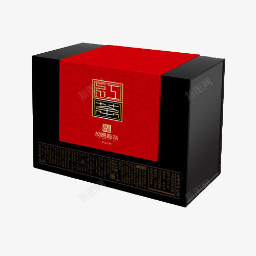 茶包装png免抠素材_新图网 https://ixintu.com 包装盒 礼盒 红色 茶 黑色