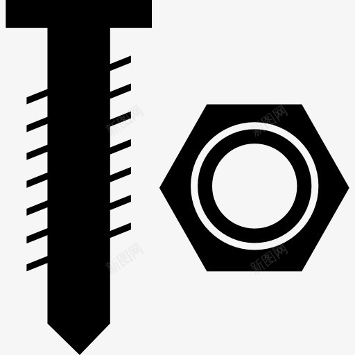 螺母和螺栓的工具对图标png_新图网 https://ixintu.com 工具 工具和用具 建筑行业 螺丝 螺栓 螺母 螺钉