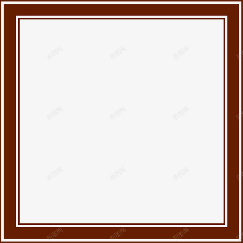 棕色线条边框月饼包装png免抠素材_新图网 https://ixintu.com 包装 月饼 棕色 线条 边框