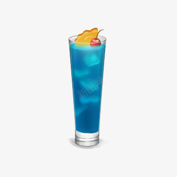 蓝色饮料效果图png免抠素材_新图网 https://ixintu.com 效果元素 蓝色果汁 透明玻璃杯 饮料