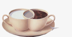 创意交叠的咖啡杯素材