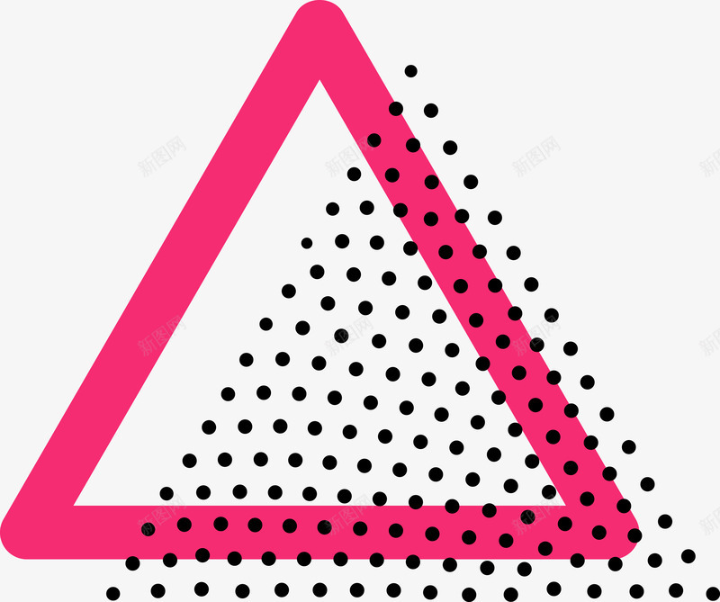 三角形与圆点png免抠素材_新图网 https://ixintu.com 三角形 几何图形 卡通 圆点 平面 扁平 手绘 黑色