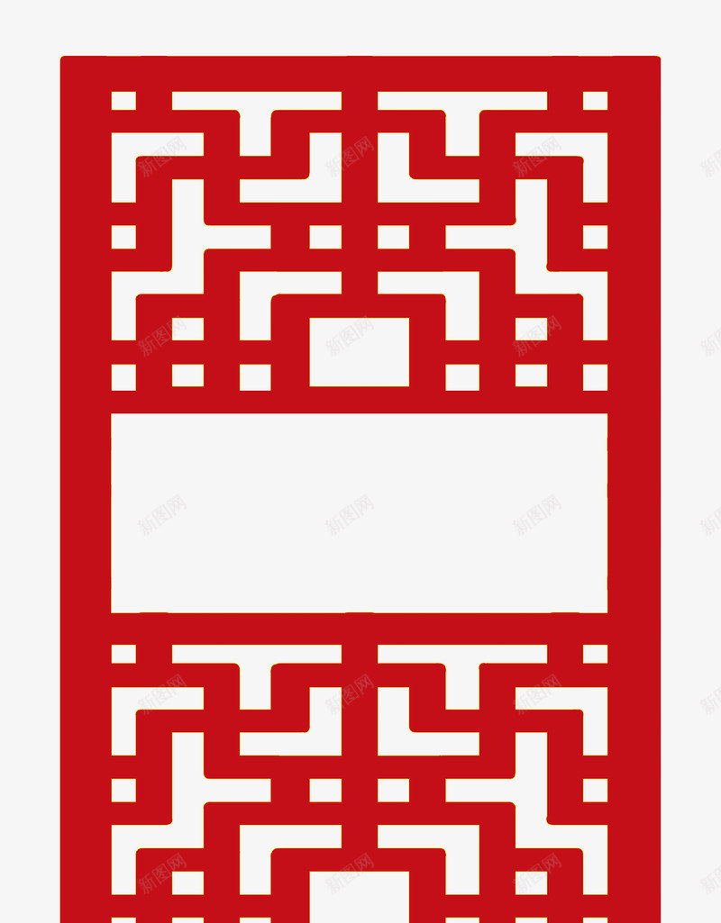 中国传统格子门png免抠素材_新图网 https://ixintu.com 中式 元旦门 古风 相框 红色 边框