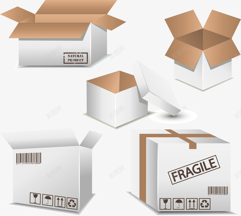 产品包装模版矢量图eps免抠素材_新图网 https://ixintu.com 产品包装 包装效果图 包装盒 包裹 纸盒 矢量图