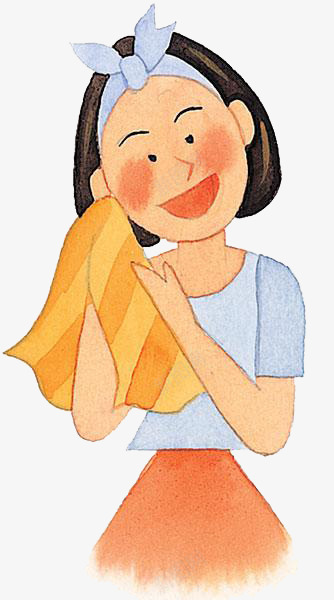 洗脸少女png免抠素材_新图网 https://ixintu.com 卡通手绘 洗脸卡通 美容 装饰