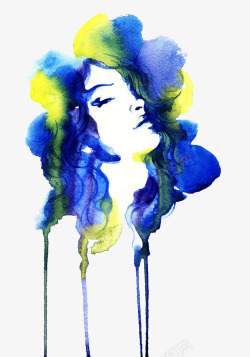 水墨美女素材