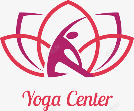 瑜伽美容logo矢量图图标图标