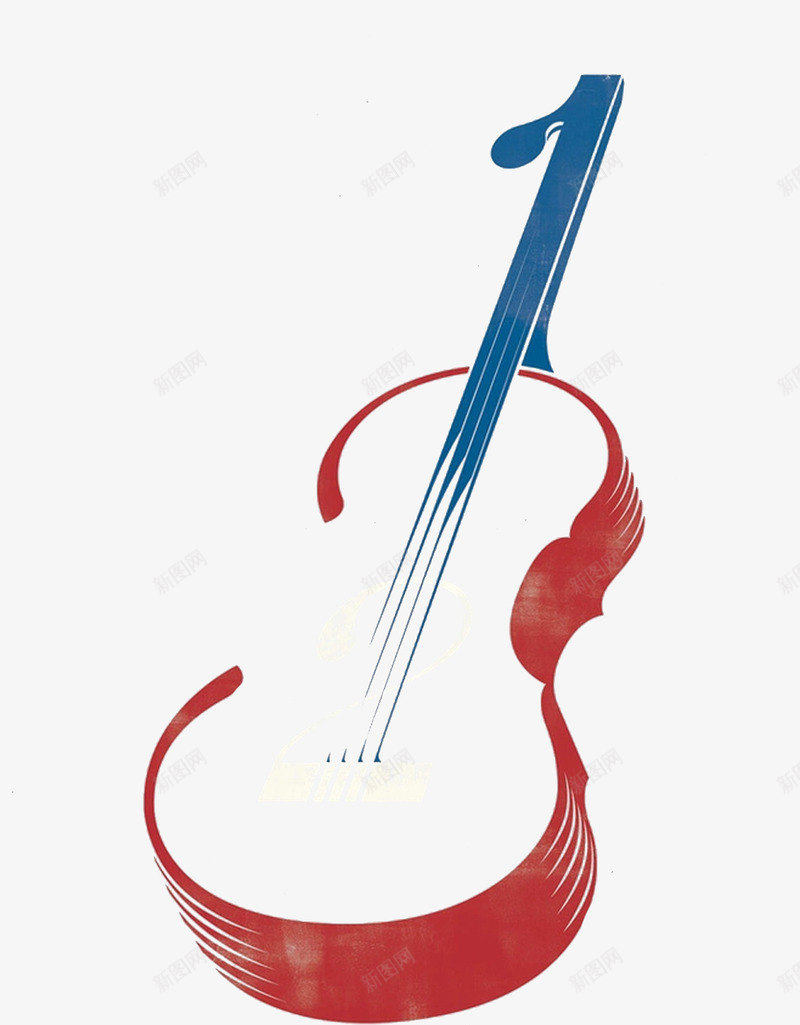 红蓝数字提琴书刊封面png免抠素材_新图网 https://ixintu.com 书刊封面 提琴 数字 红色 蓝色 设计