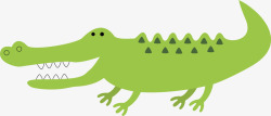 手绘绿色三角形挂牌绿色鳄鱼矢量图高清图片