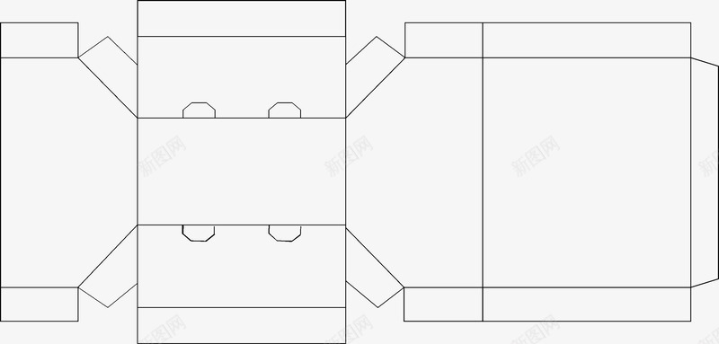 刀模展开图png免抠素材_新图网 https://ixintu.com 刀模包装 包装展开图 特色包装