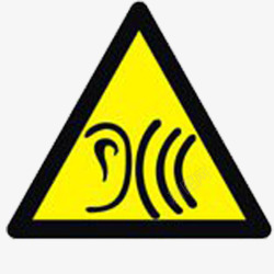 三角耳朵黄色噪音标志图标高清图片