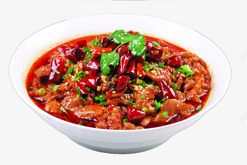 水煮肉片png免抠素材_新图网 https://ixintu.com 中国菜 中式菜品 家常菜 水煮肉片 热菜 美味 餐饮美食