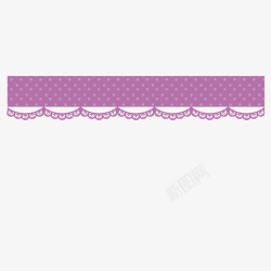 紫色圆点窗帘花边矢量图素材