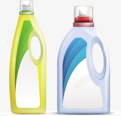 两个洗衣液瓶装矢量图素材