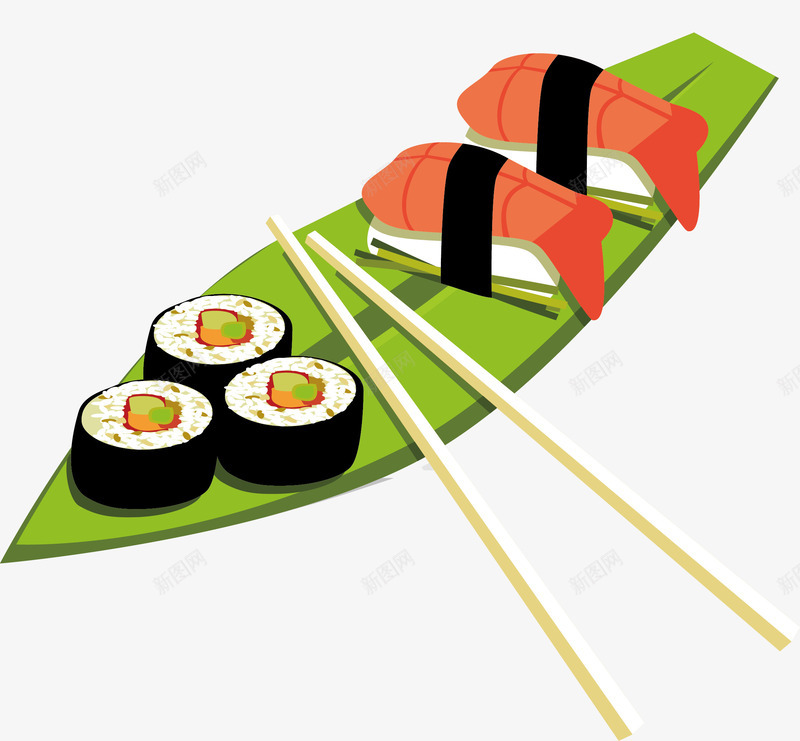 美味寿司矢量图ai免抠素材_新图网 https://ixintu.com 包装 寿司 精致 美味 设计 矢量图