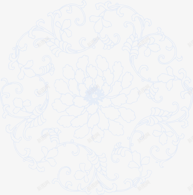 蓝色中式花纹png免抠素材_新图网 https://ixintu.com 中式 花纹 蓝色 设计