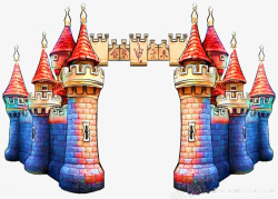 蓝紫色城堡梦幻城堡高清图片