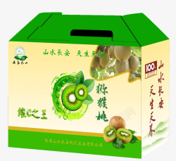 猕猴桃包装猕猴桃绿色包装盒高清图片