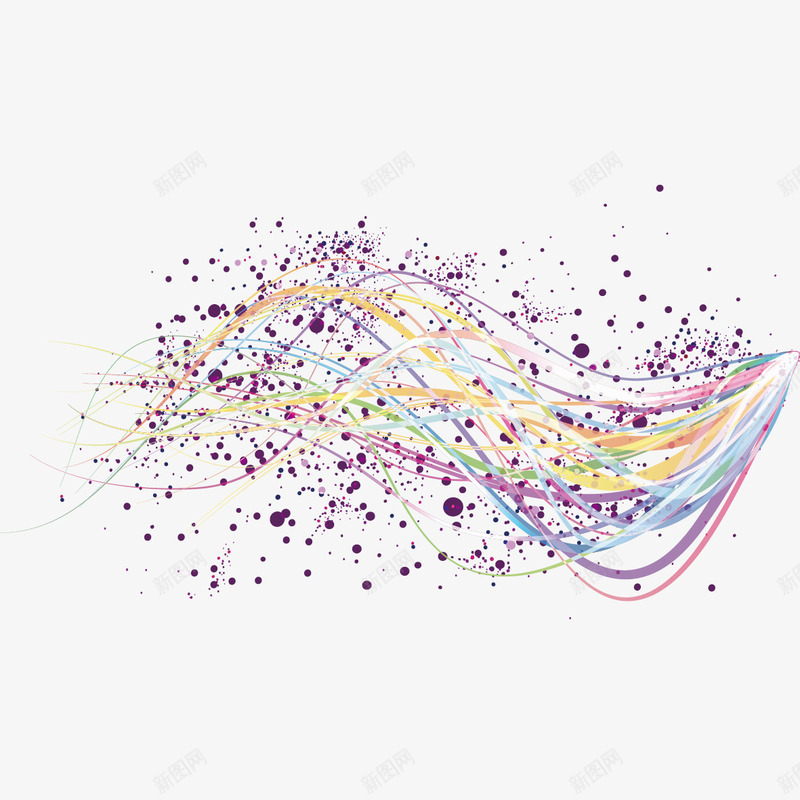 波浪线条和圆点矢量图ai免抠素材_新图网 https://ixintu.com 圆点 波浪 点线面 线条 矢量图