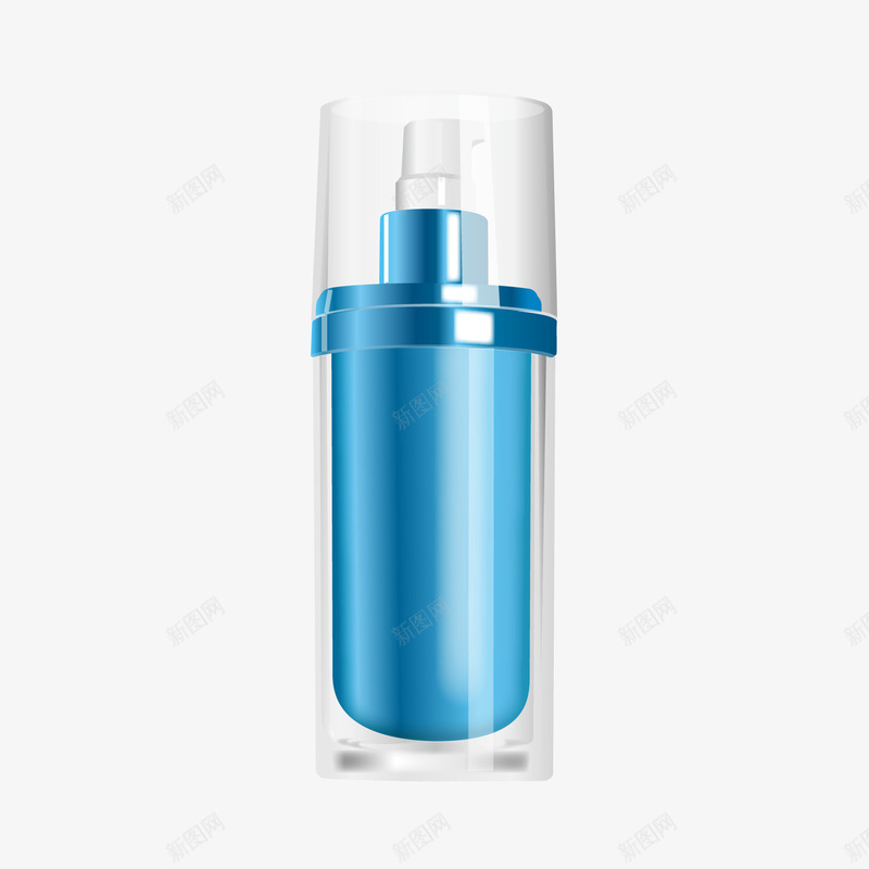 蓝色系列化妆品瓶子效果图png免抠素材_新图网 https://ixintu.com 化妆品 化妆品瓶子 瓶子 蓝瓶子 蓝色瓶子