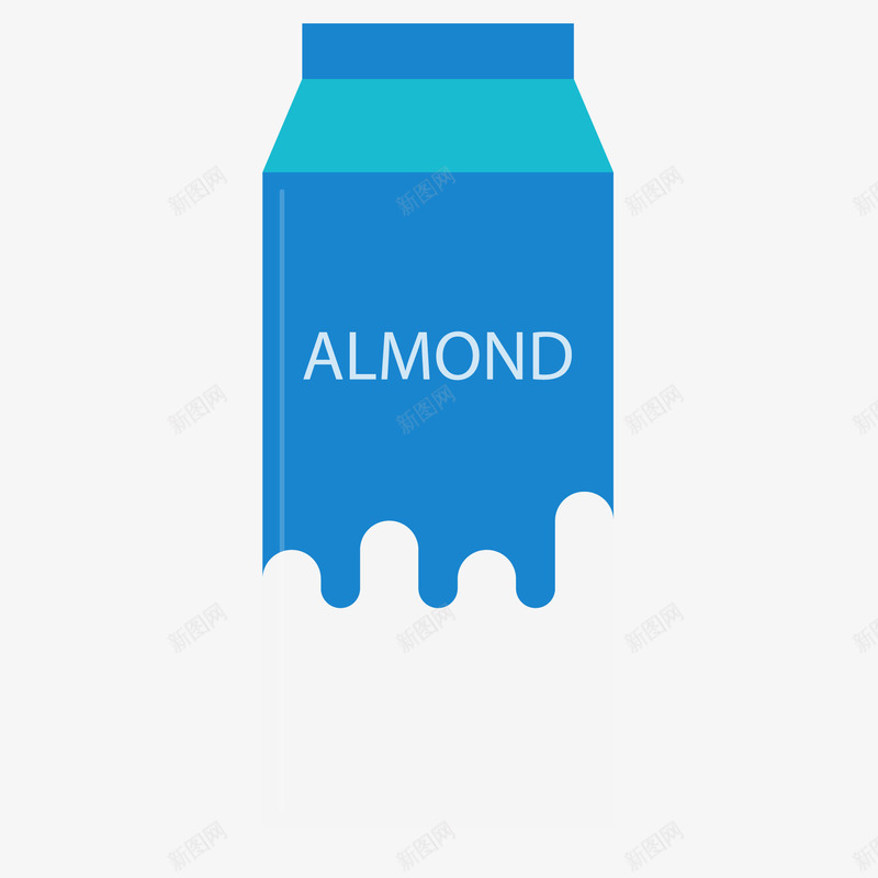 蓝色柱形牛奶盒子元素png免抠素材_新图网 https://ixintu.com 光泽柱形 包装 卡通 插画 柱形 牛奶 蓝色