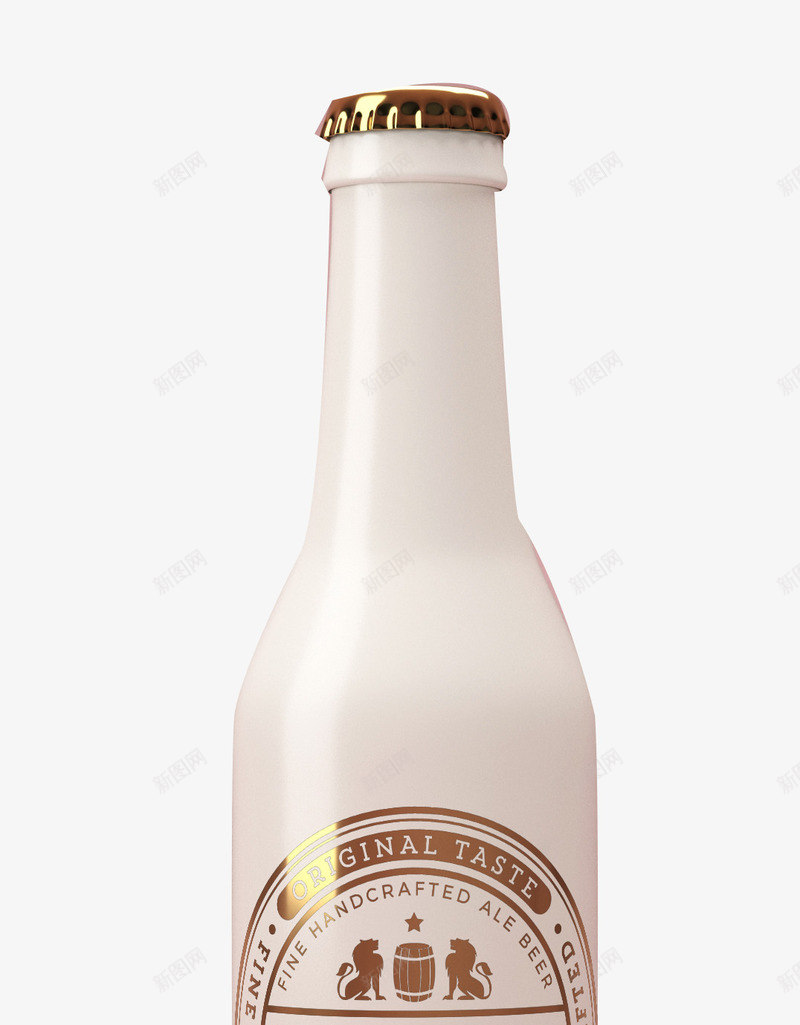 装饰白色啤酒包装png免抠素材_新图网 https://ixintu.com 包装 啤酒 瓶贴 白色 进口啤酒 酒瓶