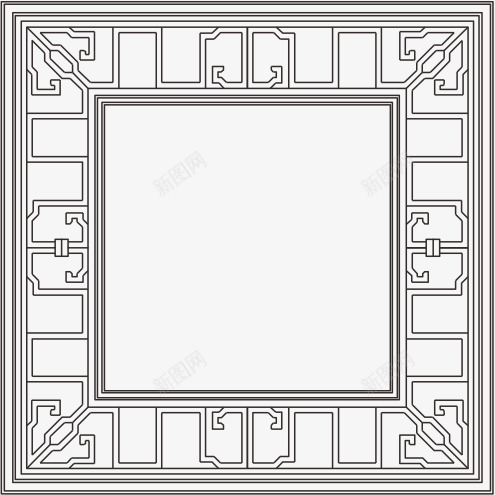 传统古典中式门窗png免抠素材_新图网 https://ixintu.com 中式门窗 传统 古典 手绘 线条图