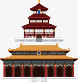 古代建筑物中国古代标志性建筑物矢量图高清图片