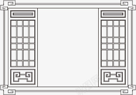 传统古典中式窗png免抠素材_新图网 https://ixintu.com 中式门窗 传统 古典 手绘 线条图