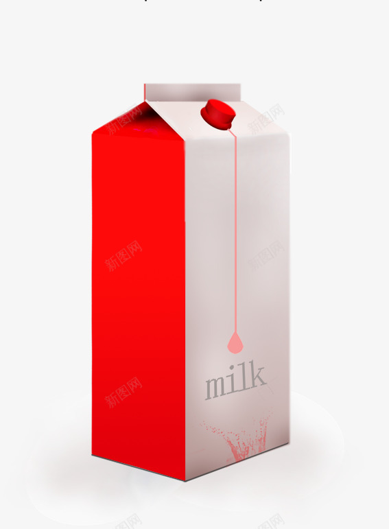 牛奶盒png免抠素材_新图网 https://ixintu.com 包装设计 奶盒 奶纸盒 广告设计 牛奶盒 牛奶盒图片 盒子 红色 红色盒子 红色纸盒