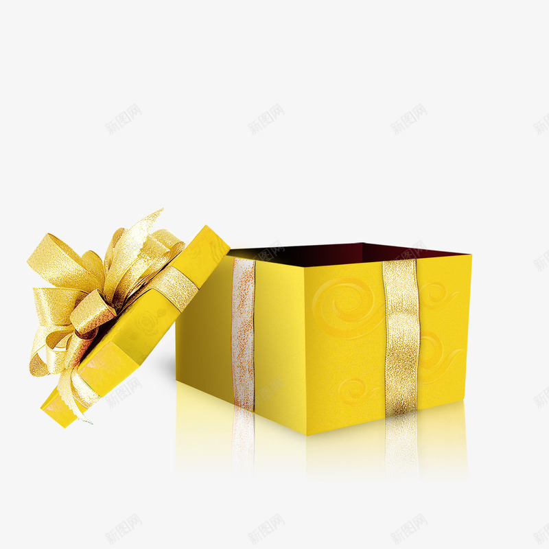 金色礼品包装盒psd免抠素材_新图网 https://ixintu.com 包装盒 礼品 礼物 金色