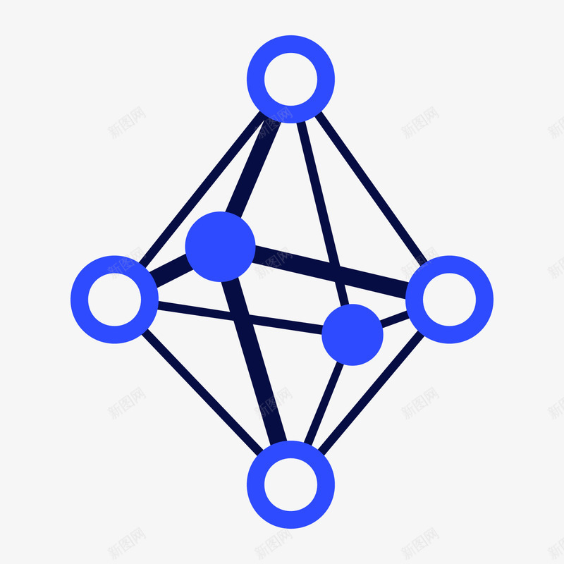 蓝色手绘几何基因工程png免抠素材_新图网 https://ixintu.com 几何三角形 商务 扁平化 手绘 科技 线稿 网络 蓝色