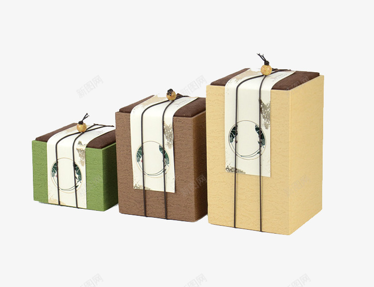 古典包装盒png免抠素材_新图网 https://ixintu.com 全套包装盒 白色盒子标签 空盒子 绳结设计