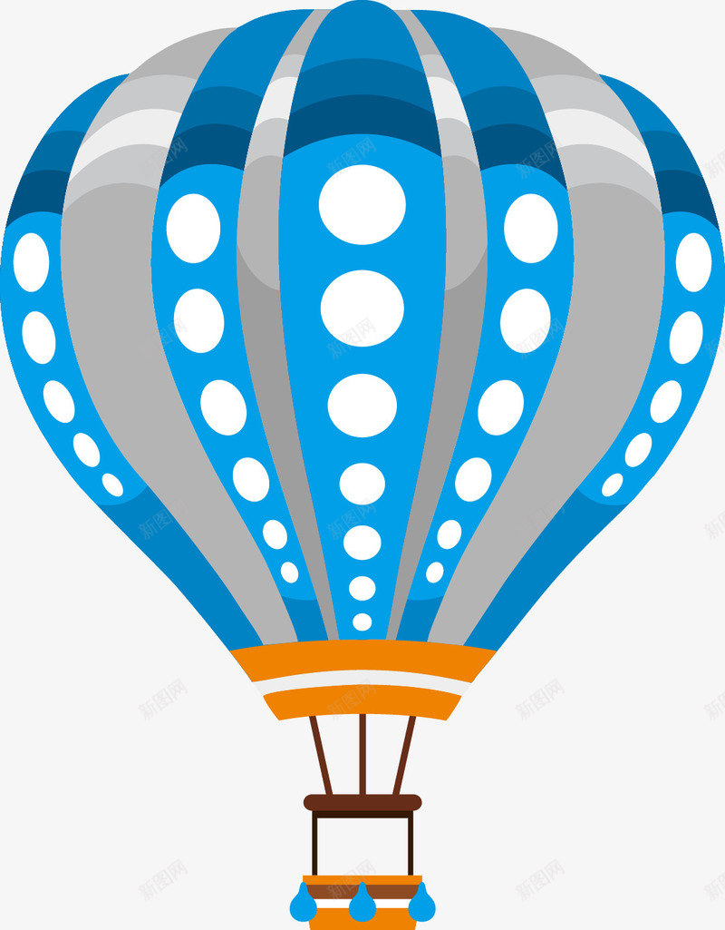 圆点图案热气球png免抠素材_新图网 https://ixintu.com 一个 卡通 图案 圆点 手绘 热气球 白色 蓝色