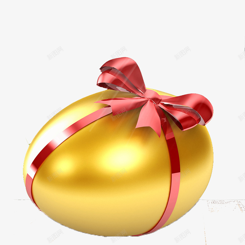 包装的金鸡蛋png免抠素材_新图网 https://ixintu.com 丝带 奖励 鸡蛋