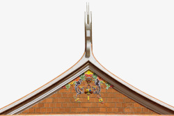 中国民族特色尖顶彩色印花屋檐素材