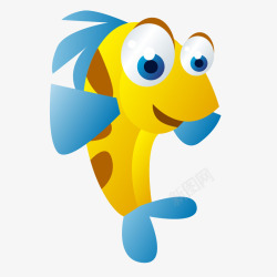 鱼儿装饰画黄色卡通版的小鱼儿高清图片