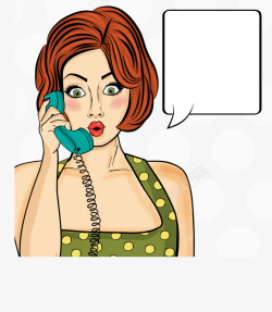 非主流打电话的美女对话框矢量图高清图片