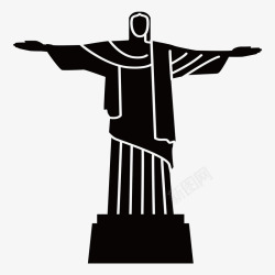 耶稣头像里约热内卢耶稣山建筑旅游景点剪矢量图图标高清图片
