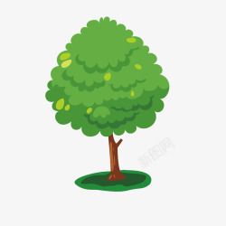 绿色卡通小树装饰素材